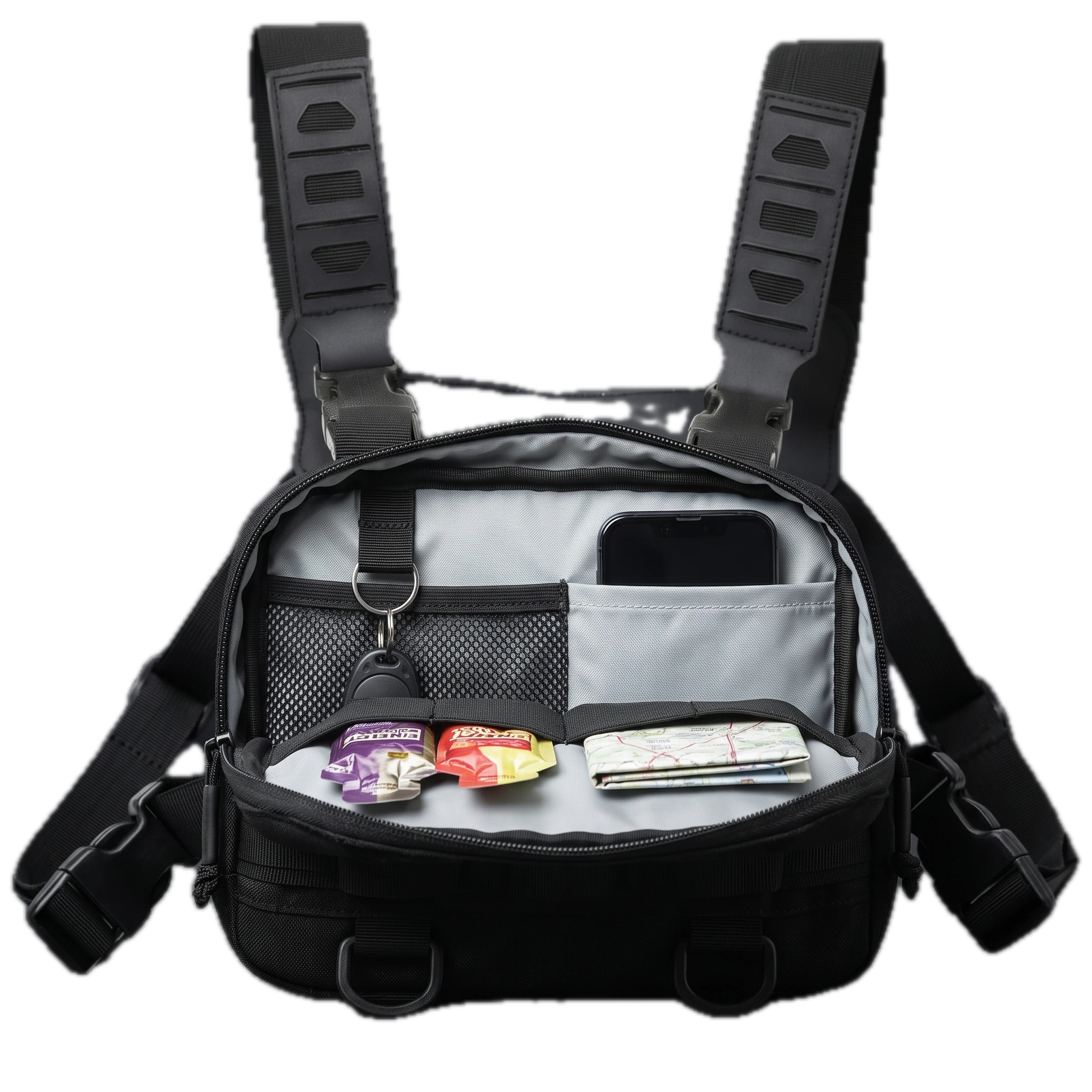 HALLWERK Lauf-Brusttasche, geoeffnet freigestellt